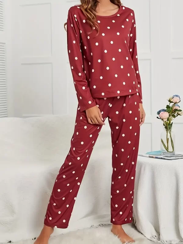 White Polka Dots on Burgundy